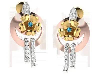 Women Pendant Earring Sets 3dm STL OBJ FBX Renders Details 3D print model 27