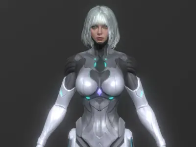 Cyborg Girl 3D model