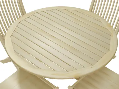 Table wooden with 4 chairs 3D model