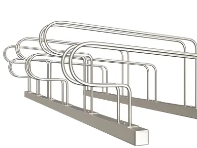 Bike Rack Street Station Low-poly 3D model