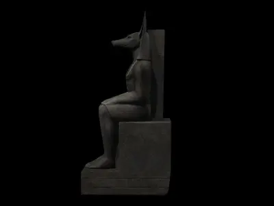 Anubis Meditation Statue Low-poly 3D model