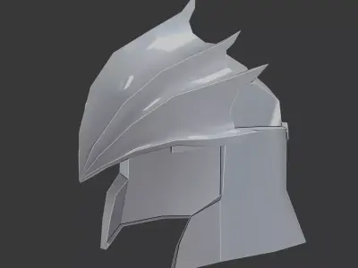 Dark Fantasy Warrior Helmet SciFi Hybrid Design 3D print model
