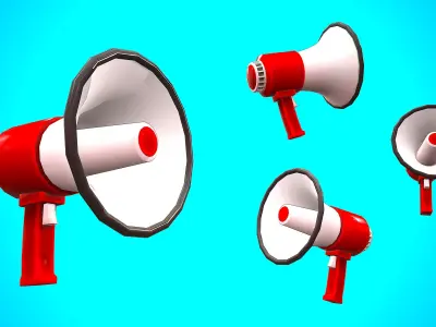MEGAPHONE CARTOON STYLIZED Low-poly 3D model