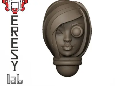 Heresylab - Female Sci-Fi heads for conversions SET 14 of 21 3D print model