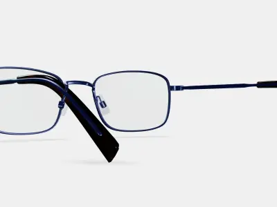 Thurston Eyeglasses in Brushed Navy 3D model