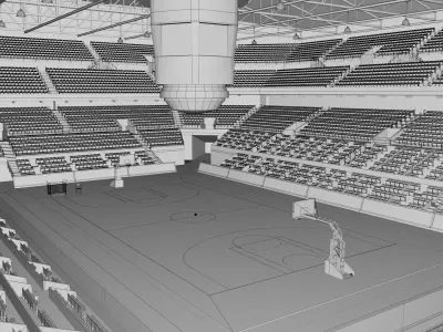 Basketball Arena Stadium Interior Low-poly 3D model