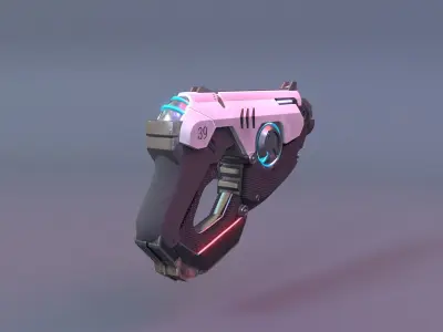 Tracer Puls Pistol For Game Asset Low-poly 3D model