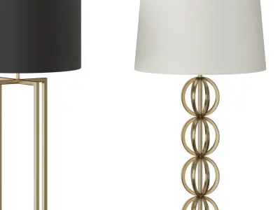 floor lamp set 01 3D model