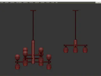 HONEYCOMB CHANDELIER Low-poly 3D model