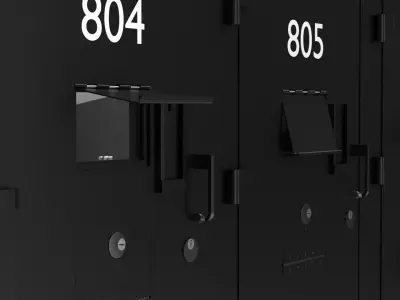 Prison Cell Security Door Steel Black 3D model