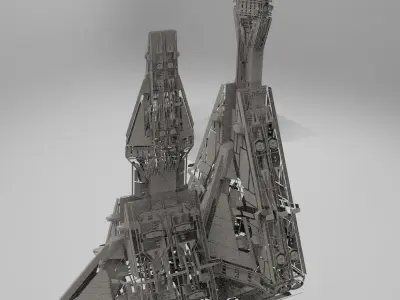 Ra Has Returned Sci-Fi City Tower ruin 4 3D model