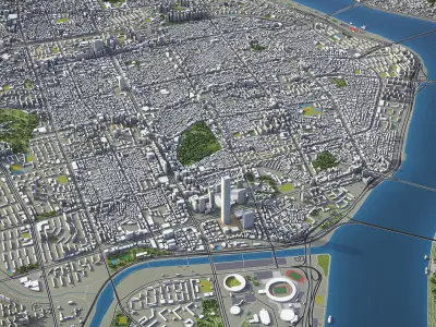 Seoul - Gangnam Low-poly 3D model