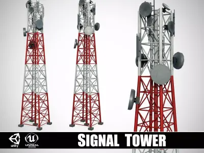 Signal Tower Low-poly 3D model buy