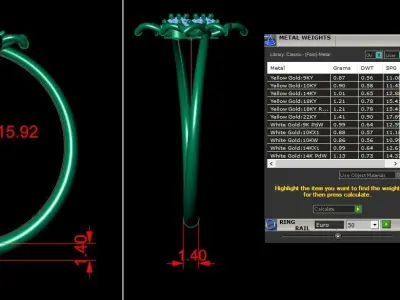 Jewelry Diamond Light Ring 09 3D print model