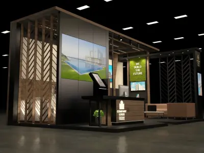 real estate VIP exhibition stand 8x5m 3D model