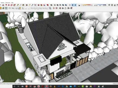 Sketchup enscape exterior and interior  ready for animation 3D model
