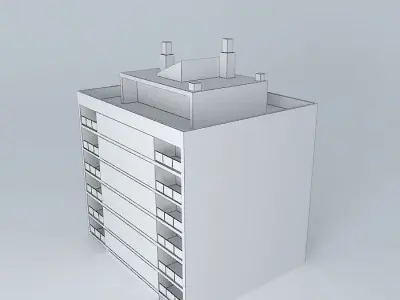 Residential building  1960ies Low-poly 3D model