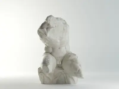 Belvedere Torso Sculpture VR AR Mobile-ready Game-ready Low-poly 3D model