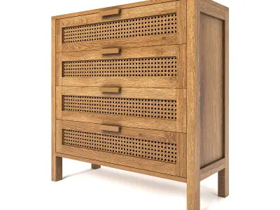 Dresser MayLea Rattan PBR 3D model