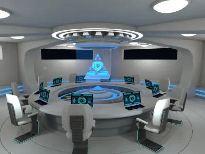 Sci fi meeting room 3D model