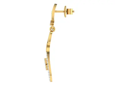 Light Weight Gold Diamond Earring  -earr34 3D print model