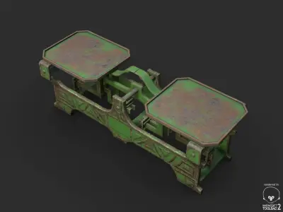 Old Balance Scale PBR Low-poly 3D model