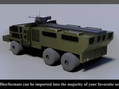 Sci-Fi Truck v1 - Low Poly Game Ready - PBR Low-poly 3D model