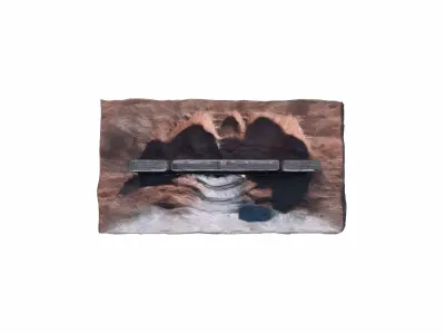 Canyon With Wooden Barrier 3d High Render 3D model