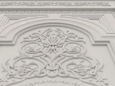  classic carved door  3D model