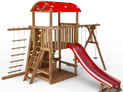 Kinder Garden Wooden 3D Model Pack