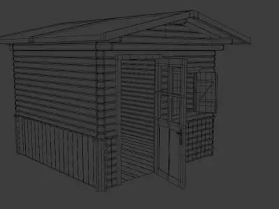 Little Wood Cabin Low-poly 3D model