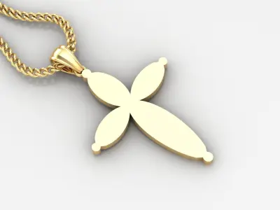 Light Gold 18K Cross Pendant 1CP091 3D print model