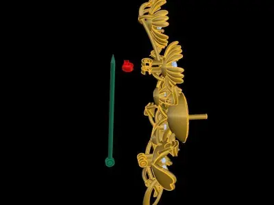 Elegant Floral Pearl Brooch Jewelry Design 30 3D print model