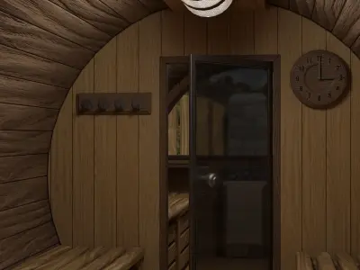 Garden Barrel Sauna Low-poly 3D model
