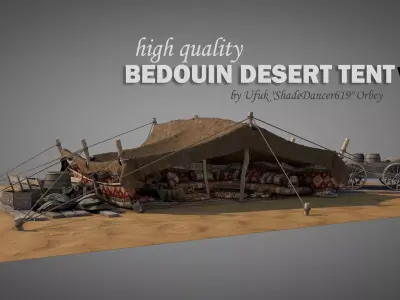 Bedouin Desert Tent v6 3D model