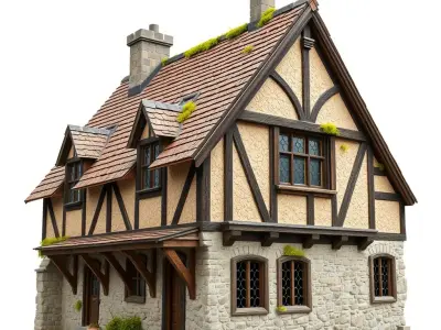 Medieval Cottage House Model Pack Low-poly 3D model