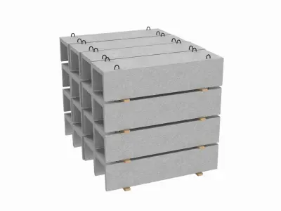 Concrete Trench On Wood Planks 3D model purchase