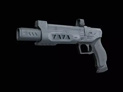 Sci-Fi Pistol - Tyrannosaurus Low-poly 3D model