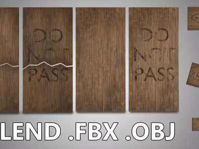 Wood Planks Low-poly 3D model