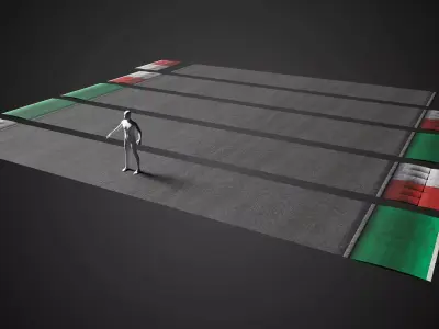  Modular Racetrack Road Meshes Low-poly 3D model