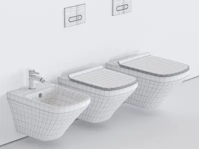 Duravit DuraStyle Wall-hung WC Low-poly 3D model