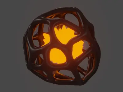 Sci-fi lab Capsule with energy ball Low-poly 3D model