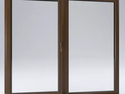 Window wooden with two glass panes Free 3D model