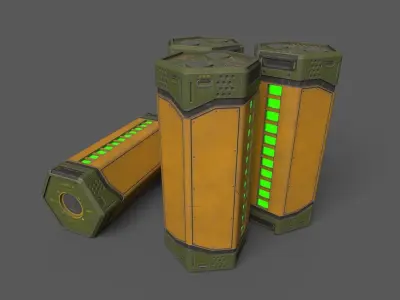 Sci-Fi Power Battery Low-poly 3D model