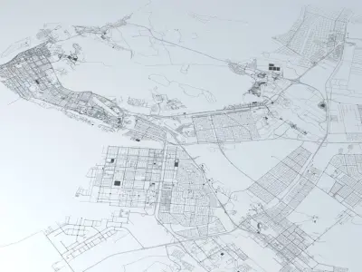 Abu Dhabi Road Network and Streets 3D model