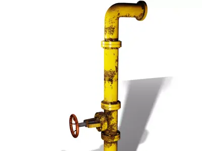 Industrial Shut-Off Valve Assembly-Game Reay PBR Low-poly 3D model