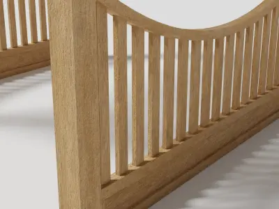 Wooden Garden Pergola 4 Low-poly 3D model