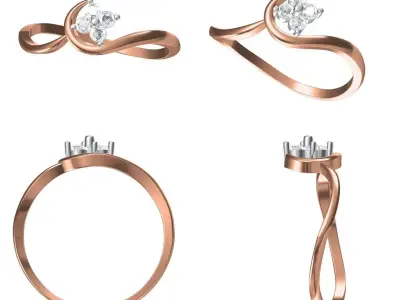 Light Weight Wedding Engagement Women Ring STL JCD Details 3D print model