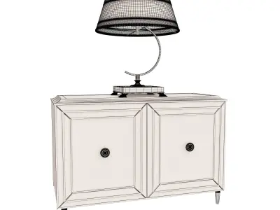 Curbstone and lamp 3D model