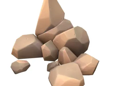 Cartoon rock Low-poly 3D model